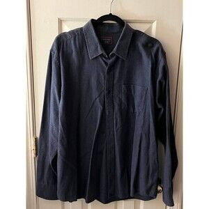 Untuckit Button-Up Shirt Men's XL Blue Spread Collar Long Sleeve Cotton Rioja